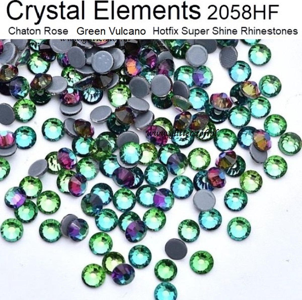 Strass steentjes | Green Vulcano | SS20 (4,60-4,80mm) 1440st (10 Gross) | Crystal Elements Super kwaliteit 2058HF | Rhinestones Hotfix Flatback | Glitter steentjes